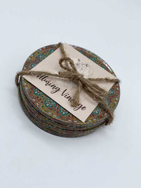 Mandala Ottoman Turkish Ethnic Design Coasters (Set of 4)
