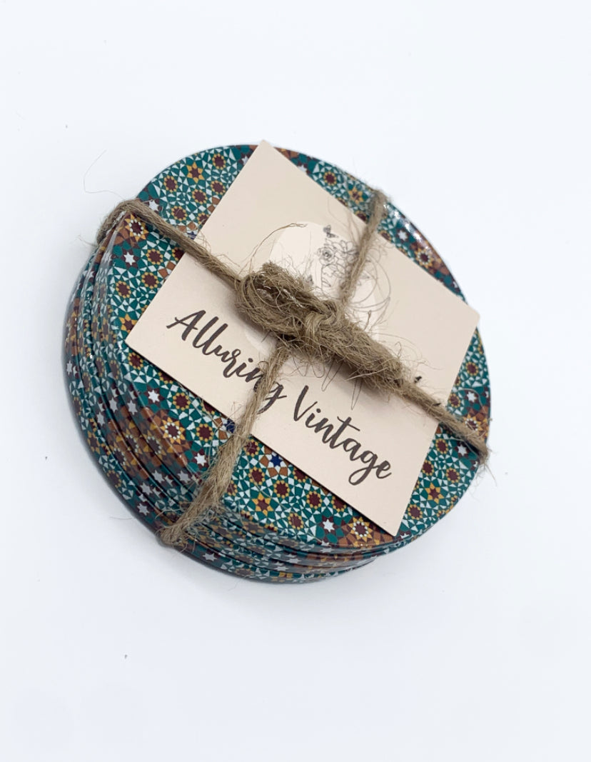 Mandala Ottoman Turkish Ethnic Design Coasters (Set of 4).