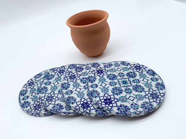 Mandala Ottoman Turkish Ethnic Design Coasters (Set of 4).