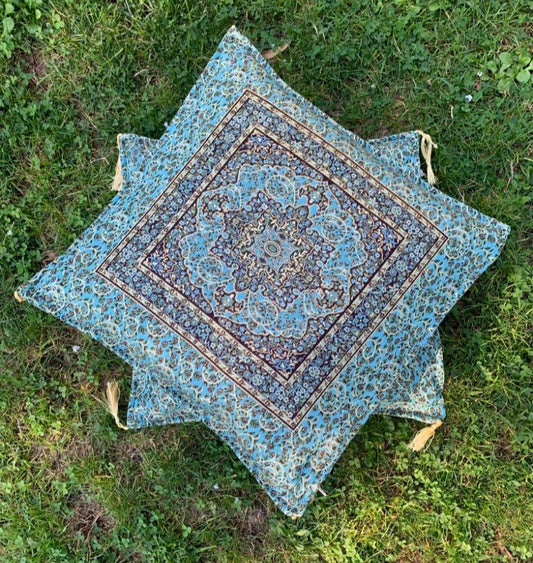 Handmade Turkish Silk Ceramic Tapestry Pillow Cover