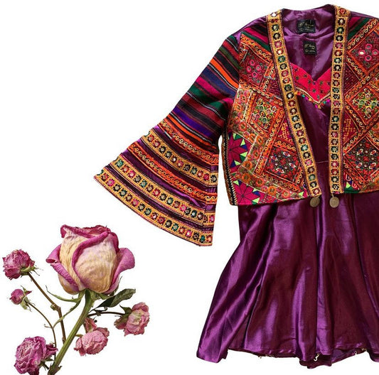 Vintage Handmade Afghan Princess Dress Set